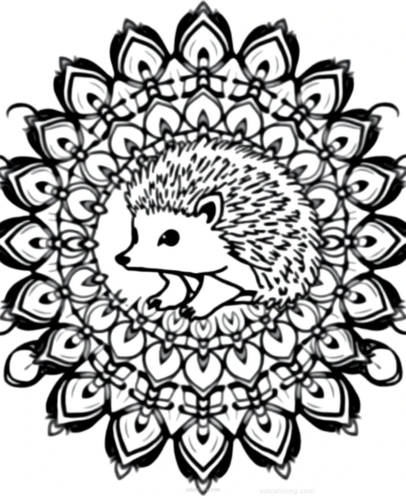 Little Hedgehog coloring page for kids