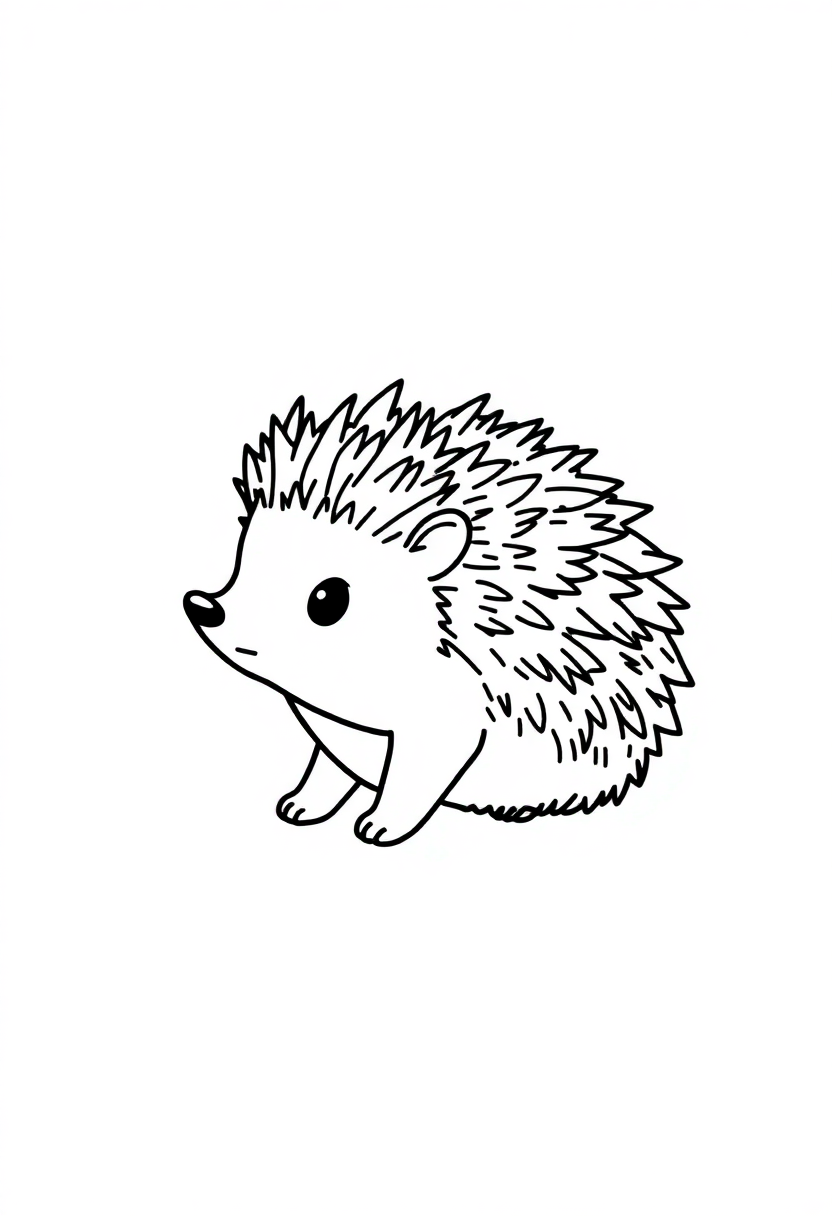 Little Hedgehog coloring page, free printable