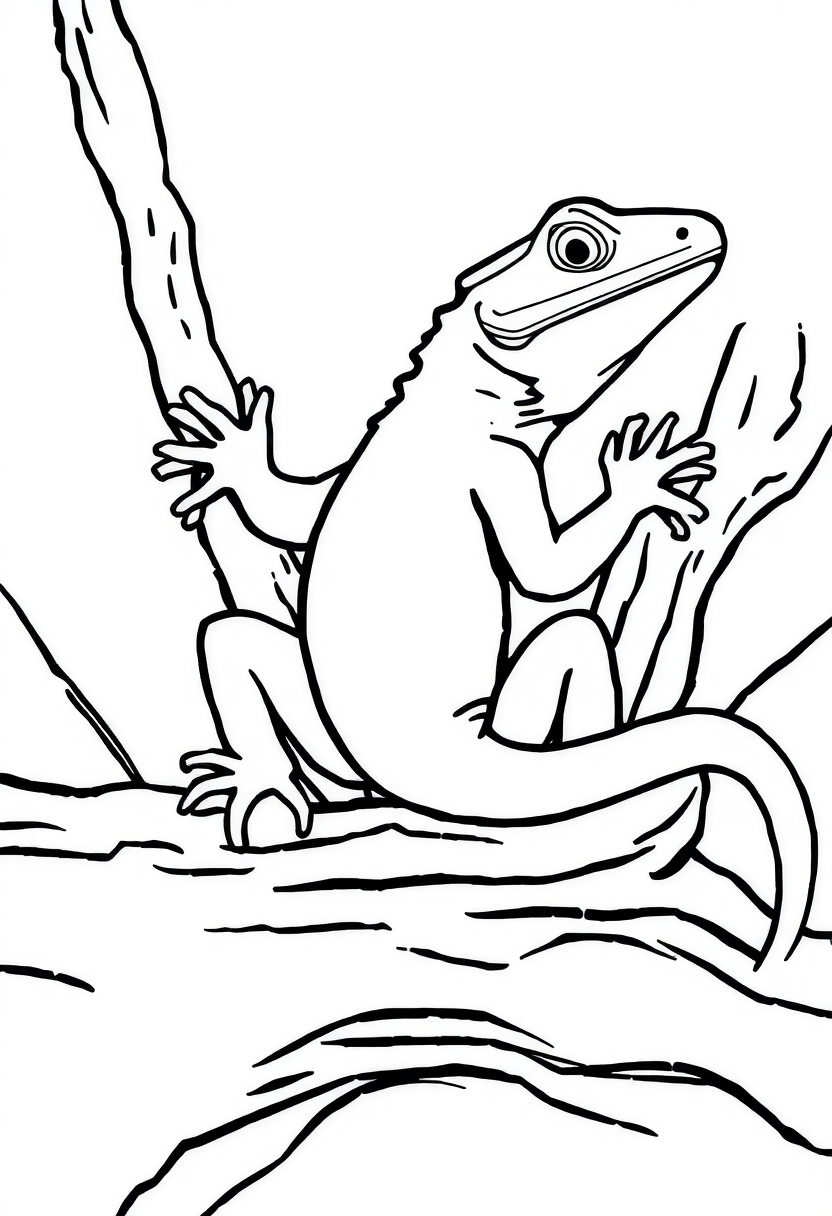 Lizard coloring page, free printable
