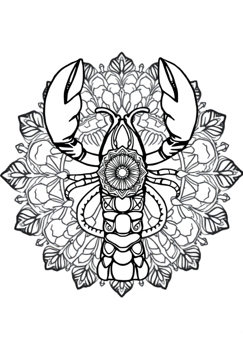Lobster coloring page, free printable