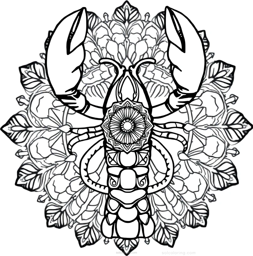 Lobster coloring page for kids