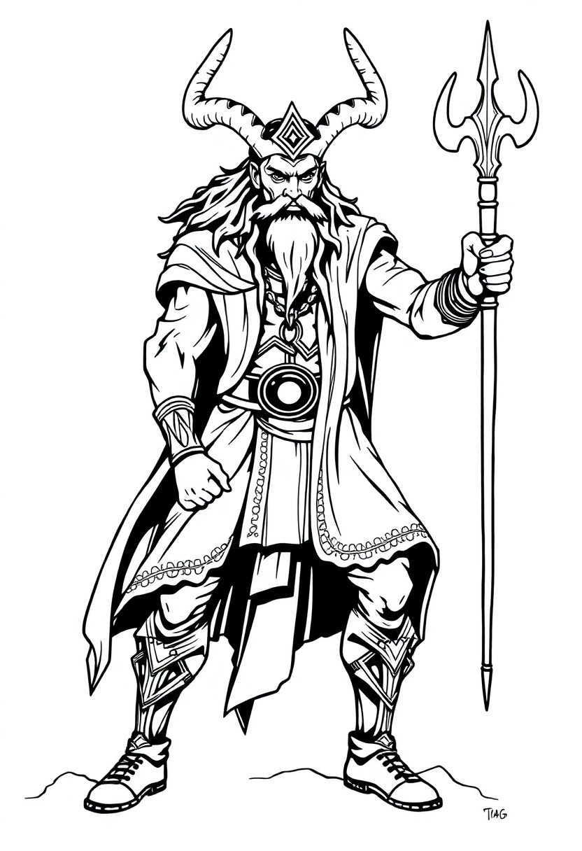 Loki Trickster God coloring page, free printable