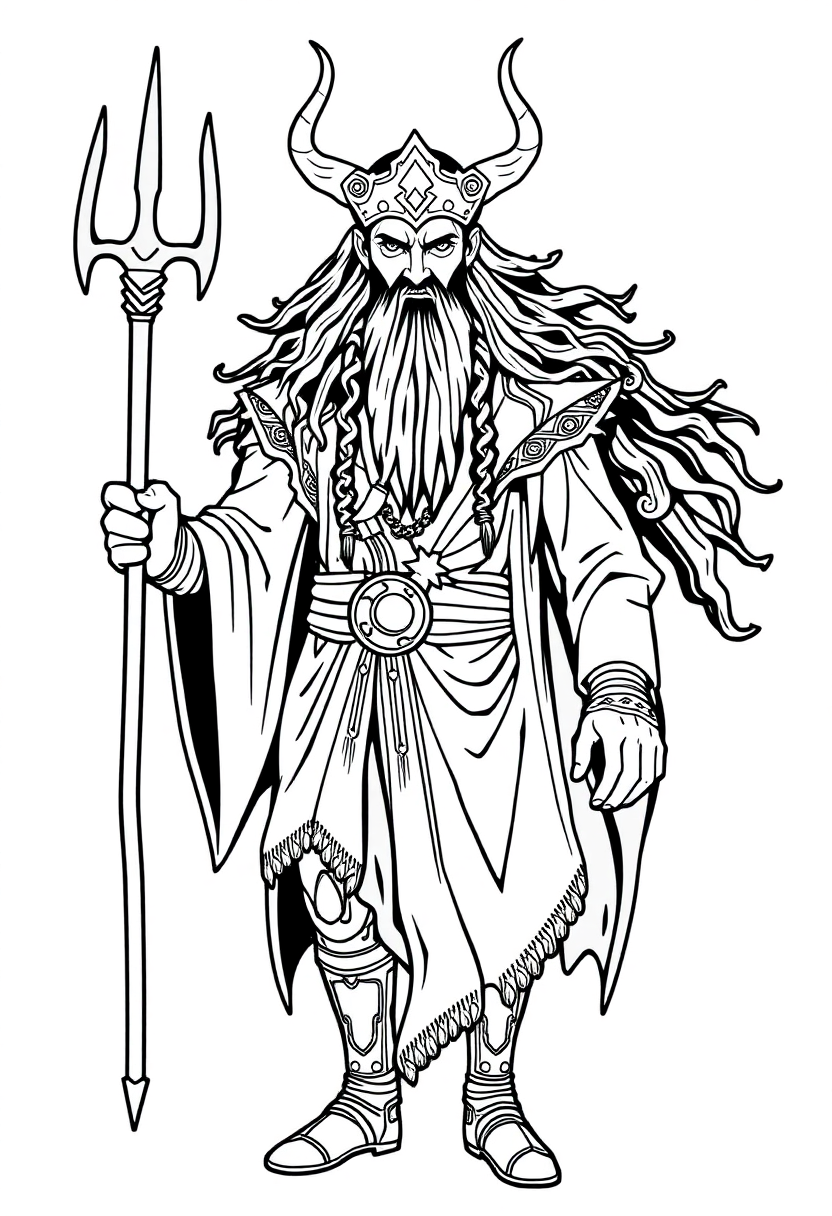 Loki Trickster God coloring page, free printable