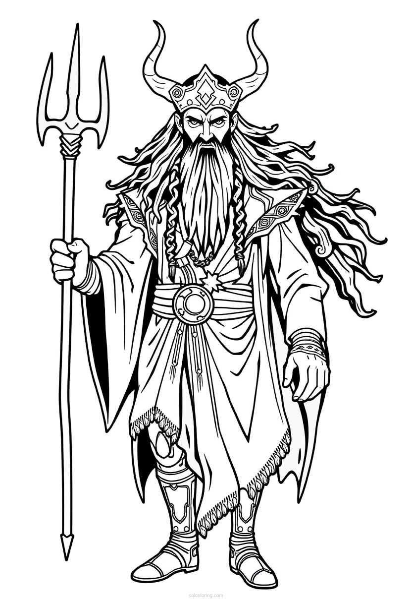 Loki Trickster God coloring page for kids