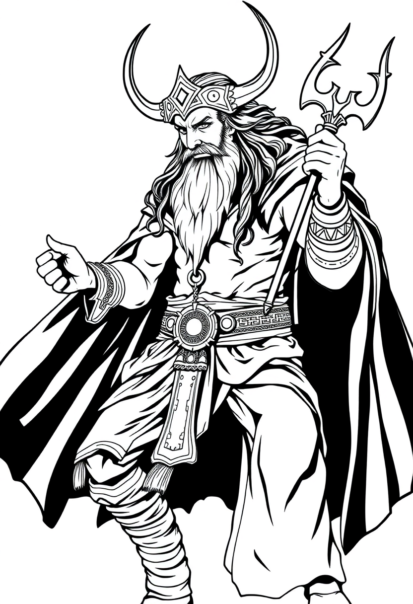 Loki Trickster God coloring page, free printable
