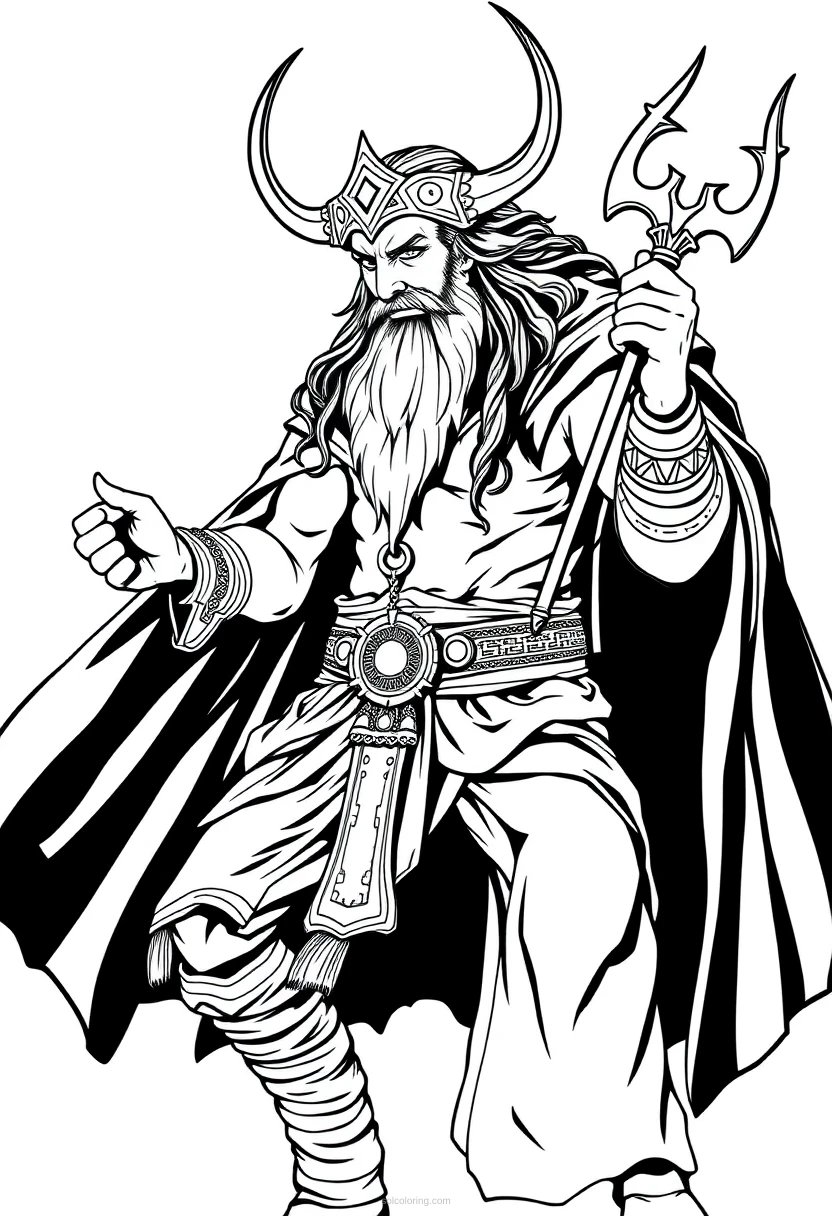 Loki Trickster God coloring page for kids