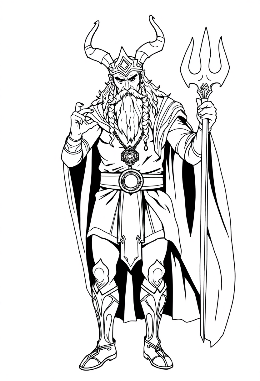 Loki Trickster God coloring page, free printable