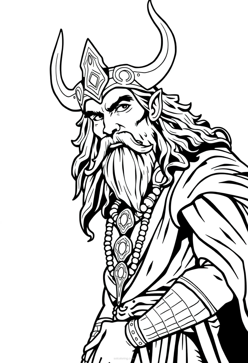 Loki Trickster God coloring page for kids