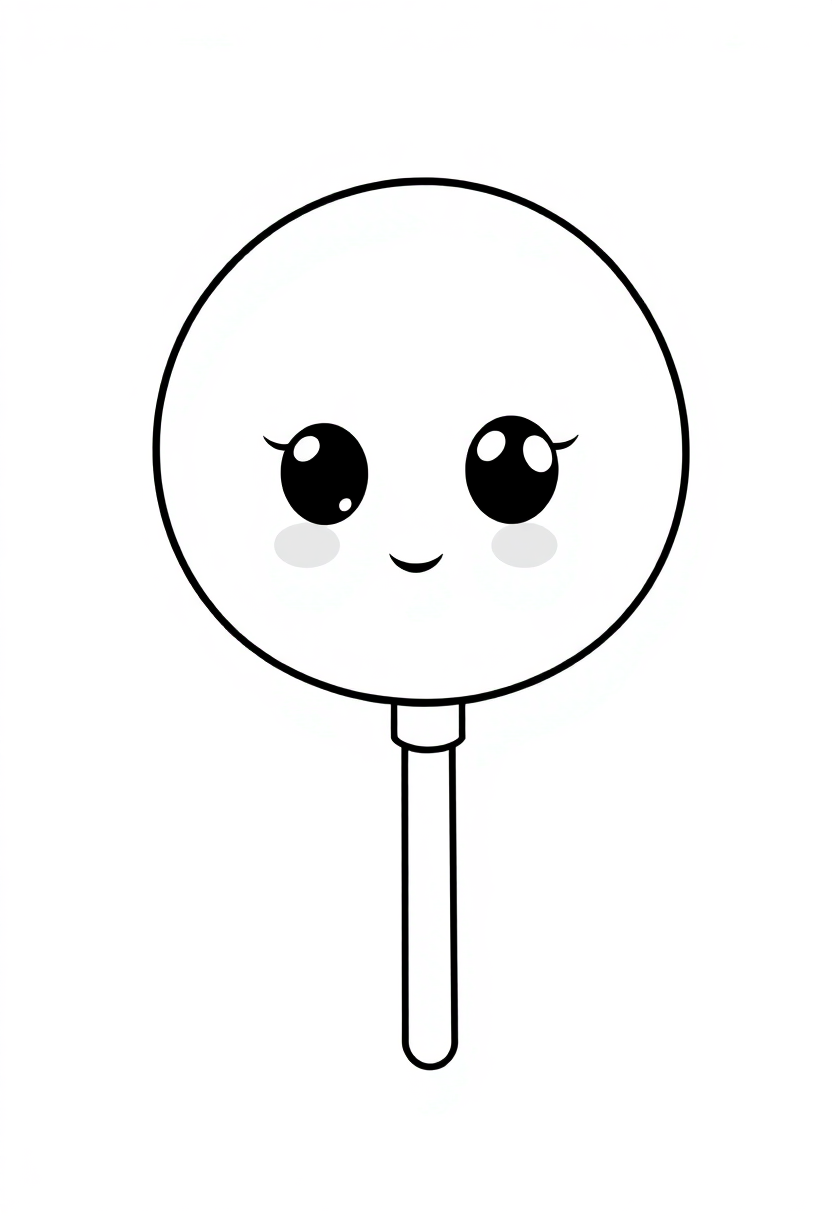 Lollipop coloring page, free printable