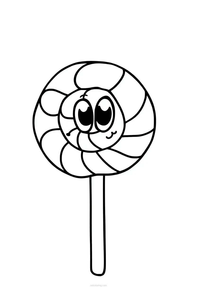 Lollipop coloring page for kids