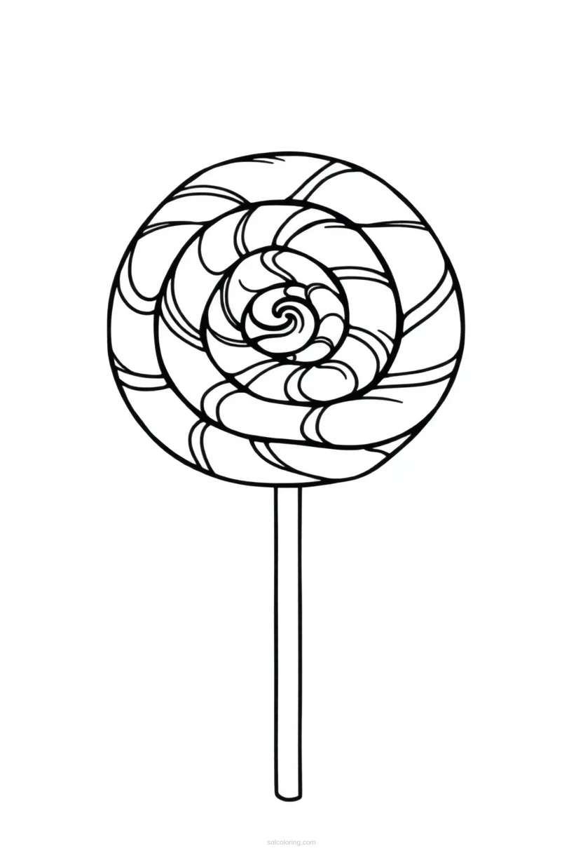 Lollipop coloring page for kids