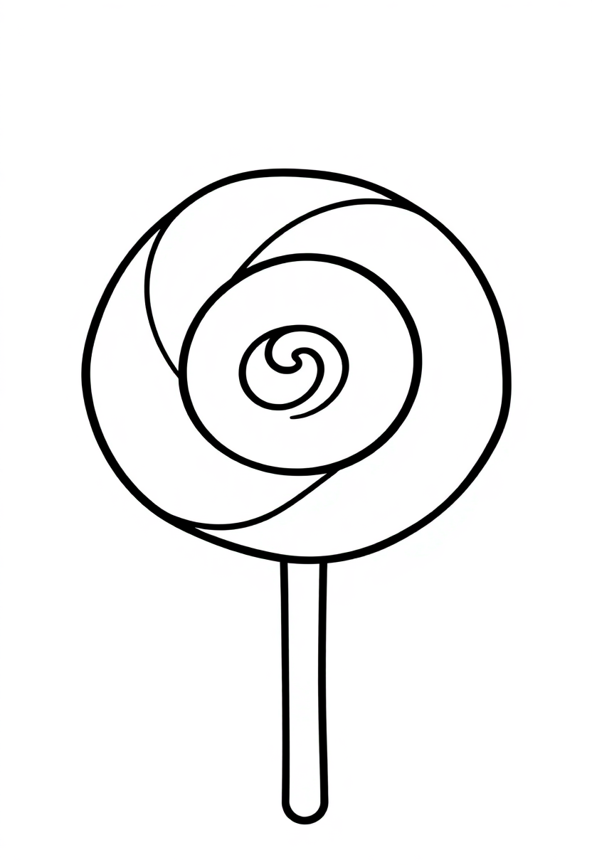 Lollipop coloring page, free printable
