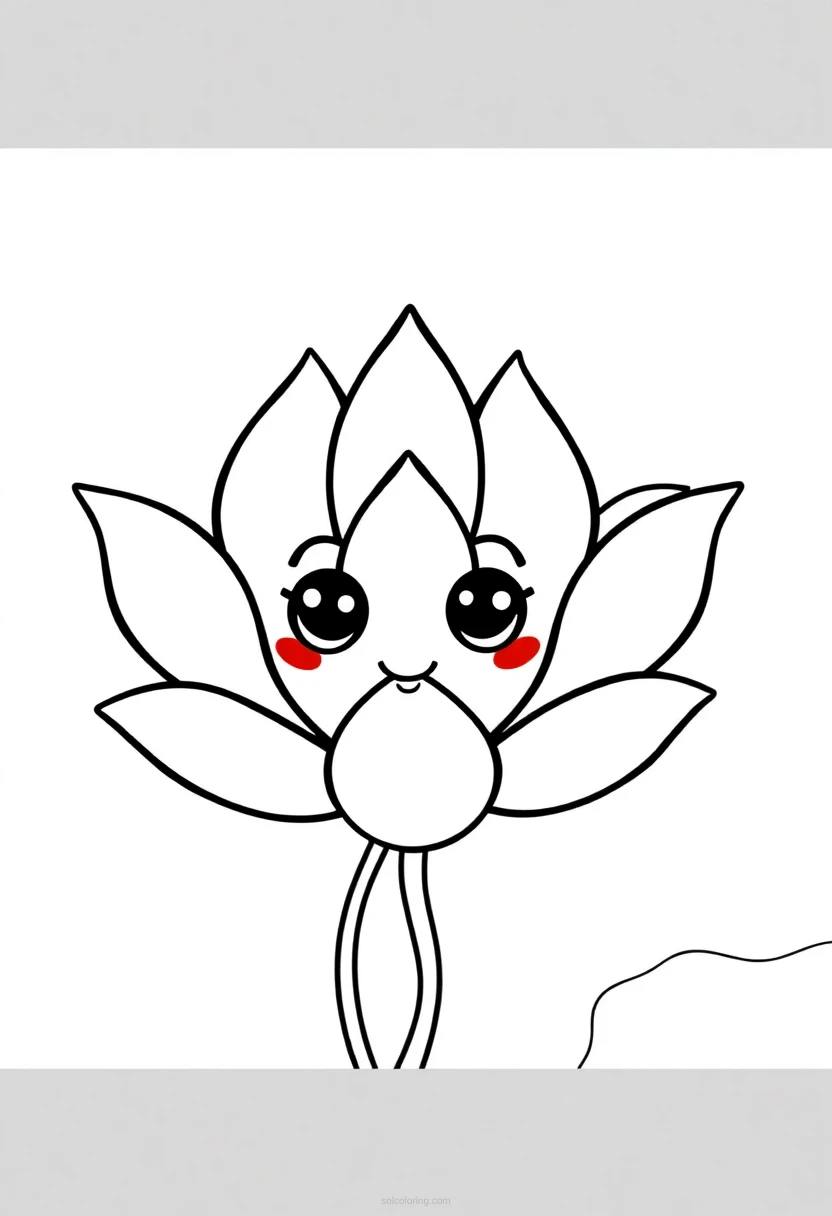Lotus coloring page for kids