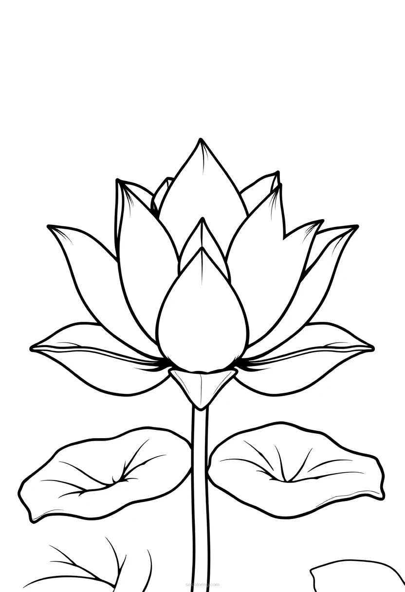 Lotus coloring page for kids