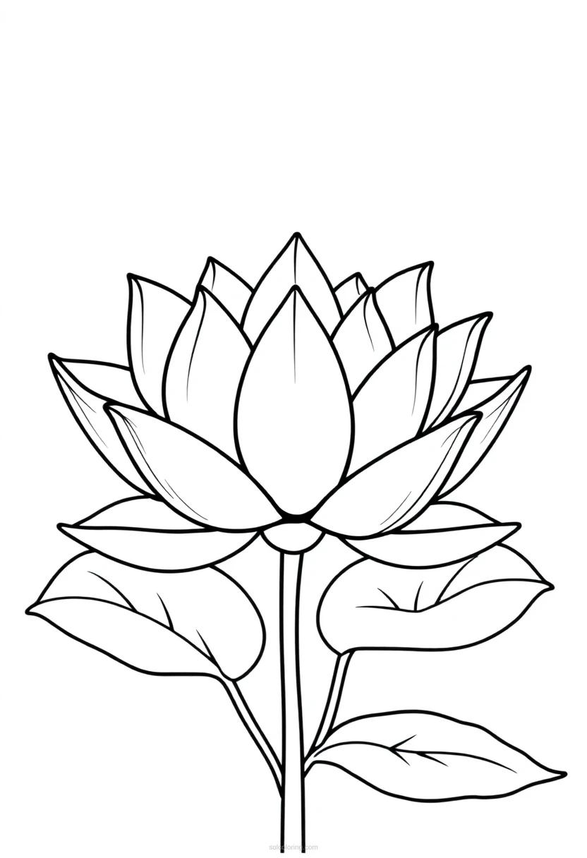 Lotus coloring page for kids