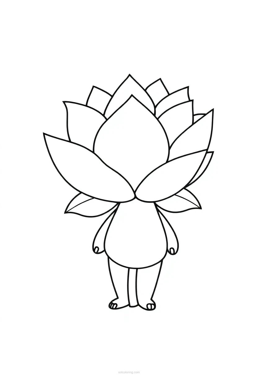 Lotus coloring page for kids