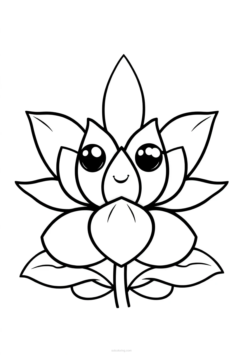 Lotus coloring page for kids