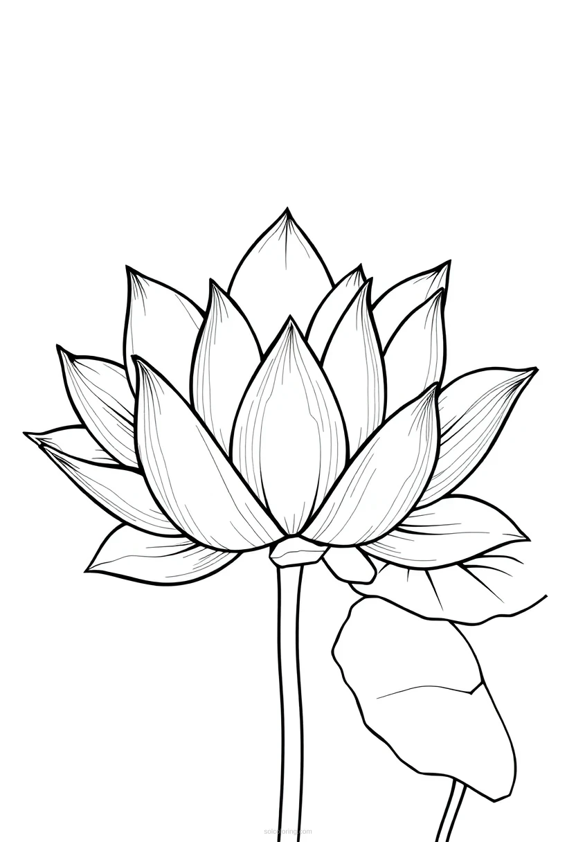 Lotus coloring page for kids