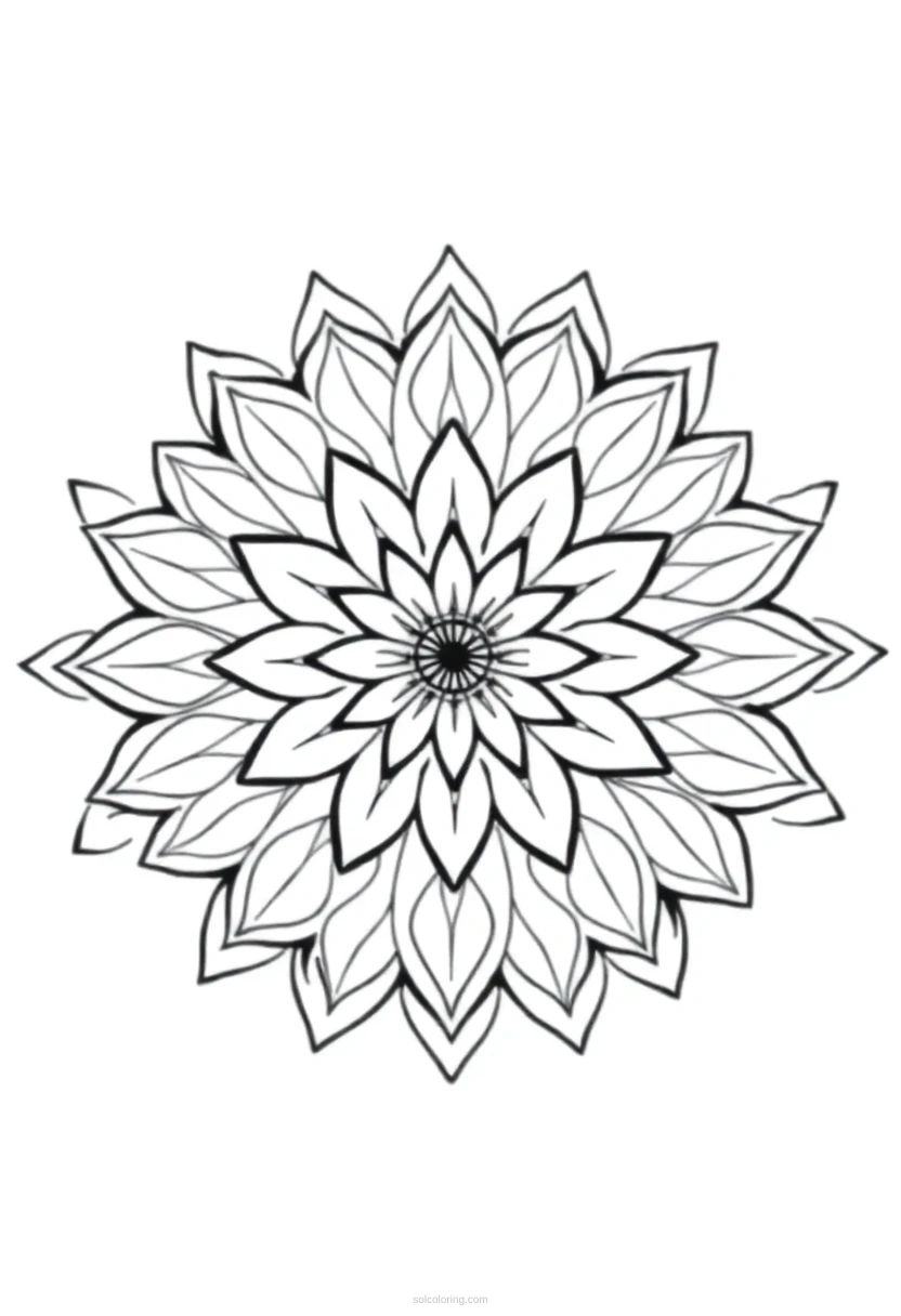 Lotus Flower Mandala coloring page for kids