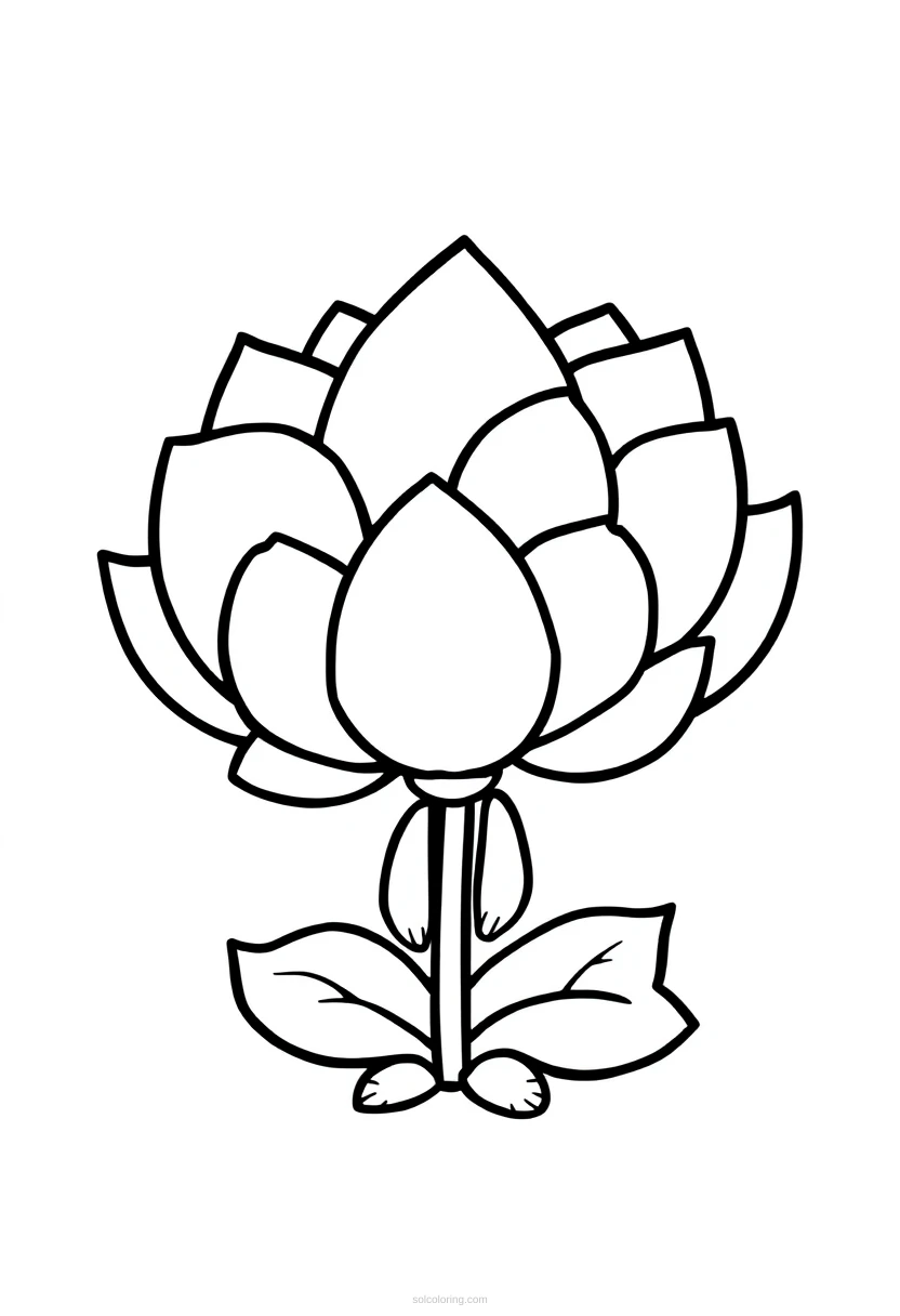 Lotus coloring page for kids