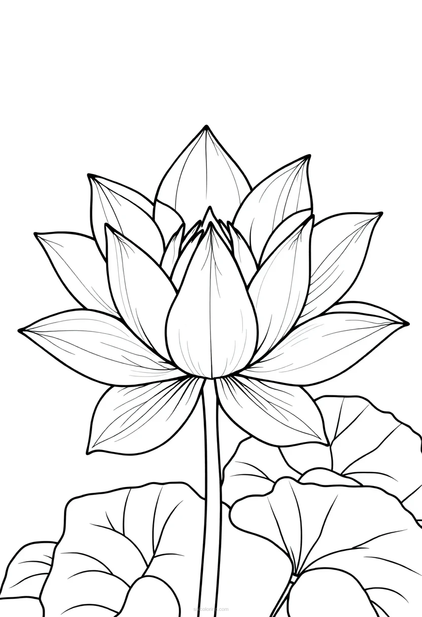 Lotus coloring page for kids