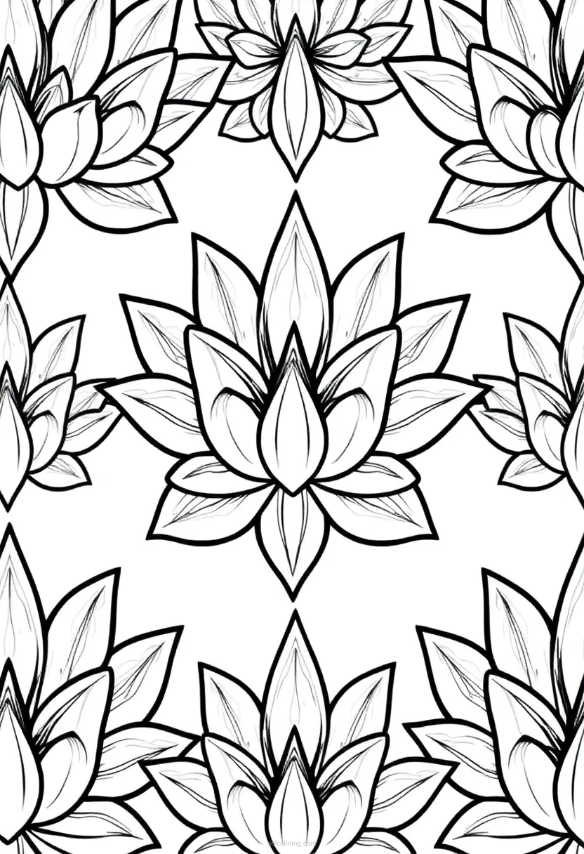 Lotus Petal Patterns coloring page for kids