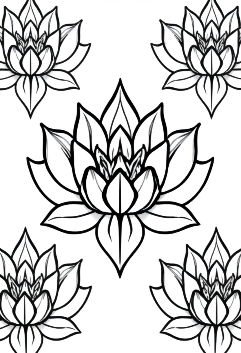 Lotus Petal Patterns coloring page, free printable