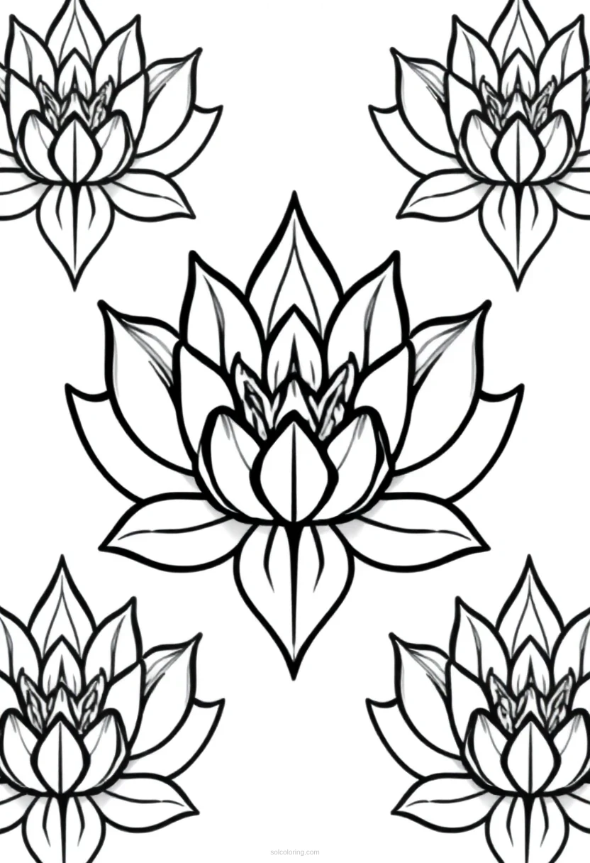 Lotus Petal Patterns coloring page for kids