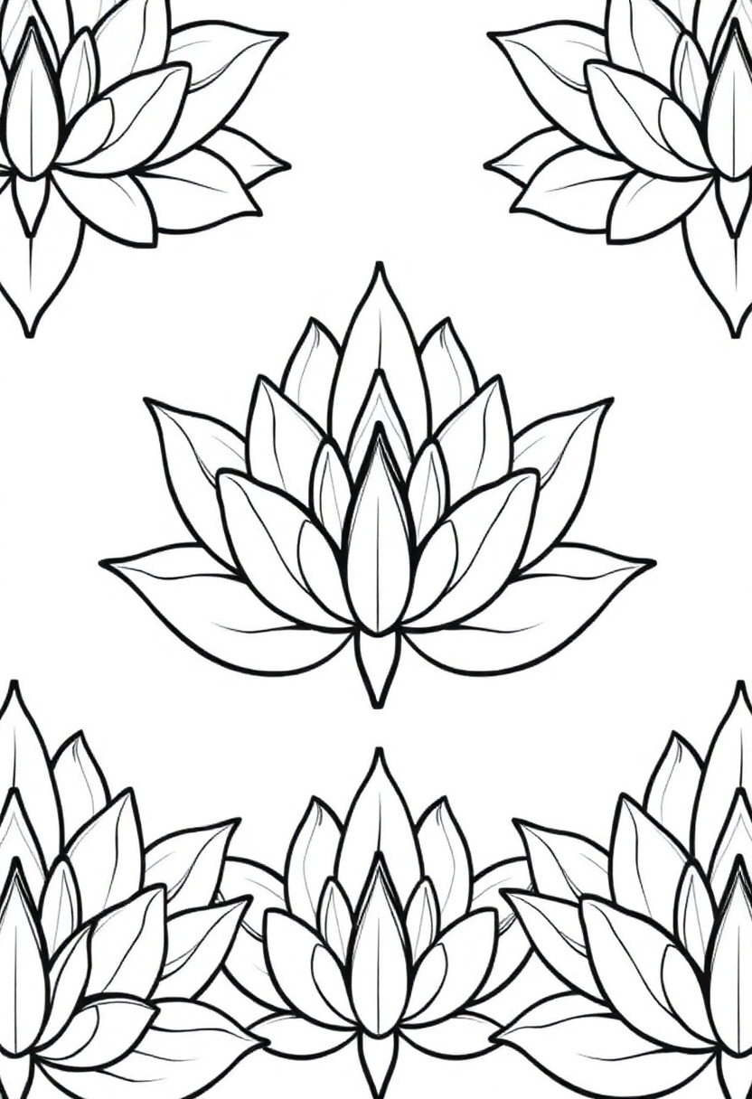 Lotus Petal Patterns coloring pages