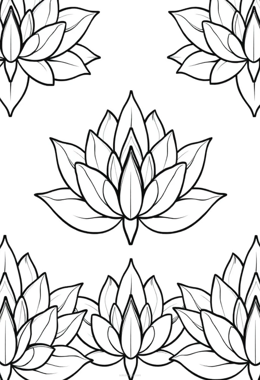 Lotus Petal Patterns coloring pages