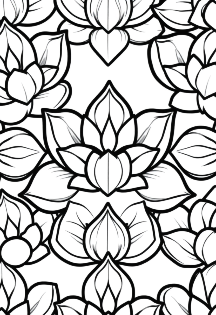 Lotus Petal Patterns coloring page, free printable