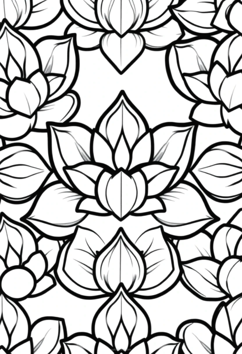 Lotus Petal Patterns coloring page for kids