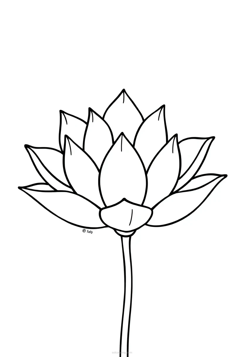 Lotus coloring page for kids