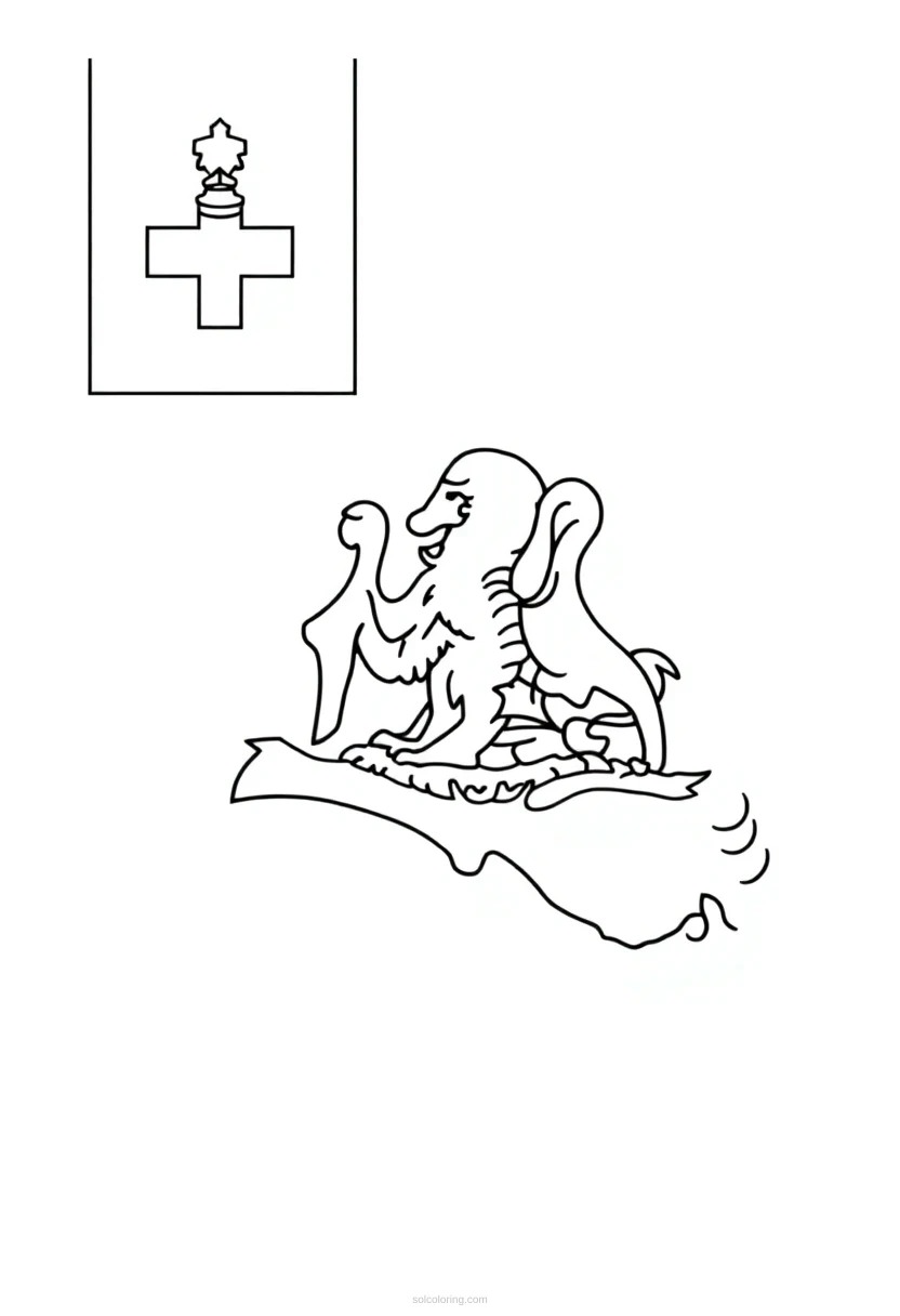 Louisiana State Flag coloring page for kids