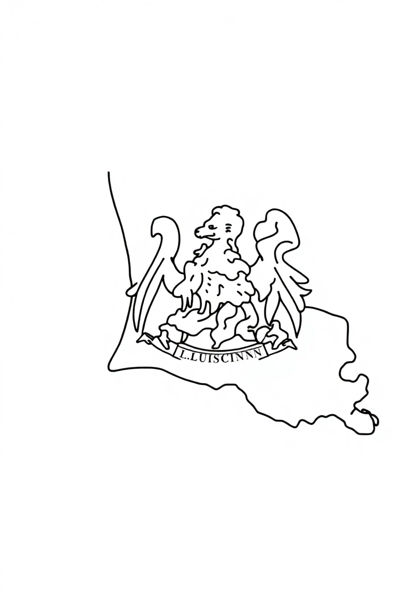 Louisiana State Flag coloring page, free printable