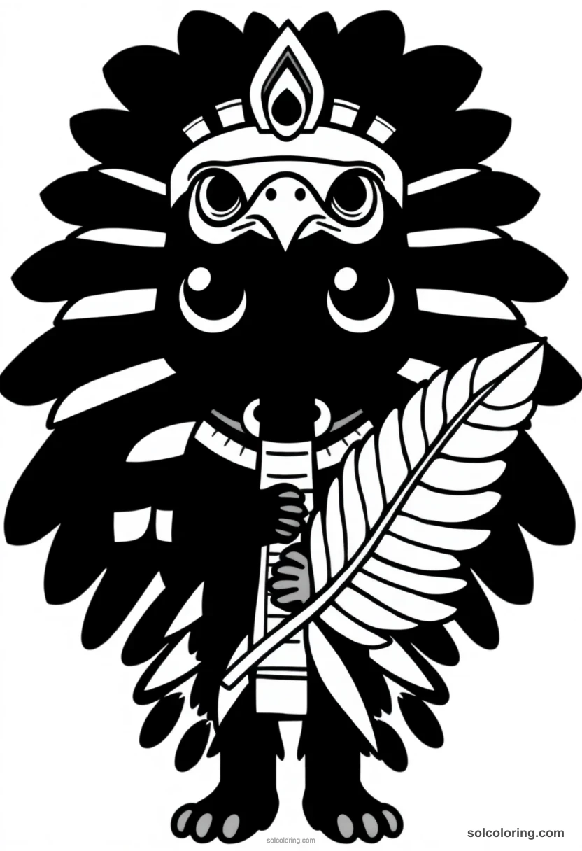 Chibi Ma'at with Ostrich Feather chibi coloring page for kids