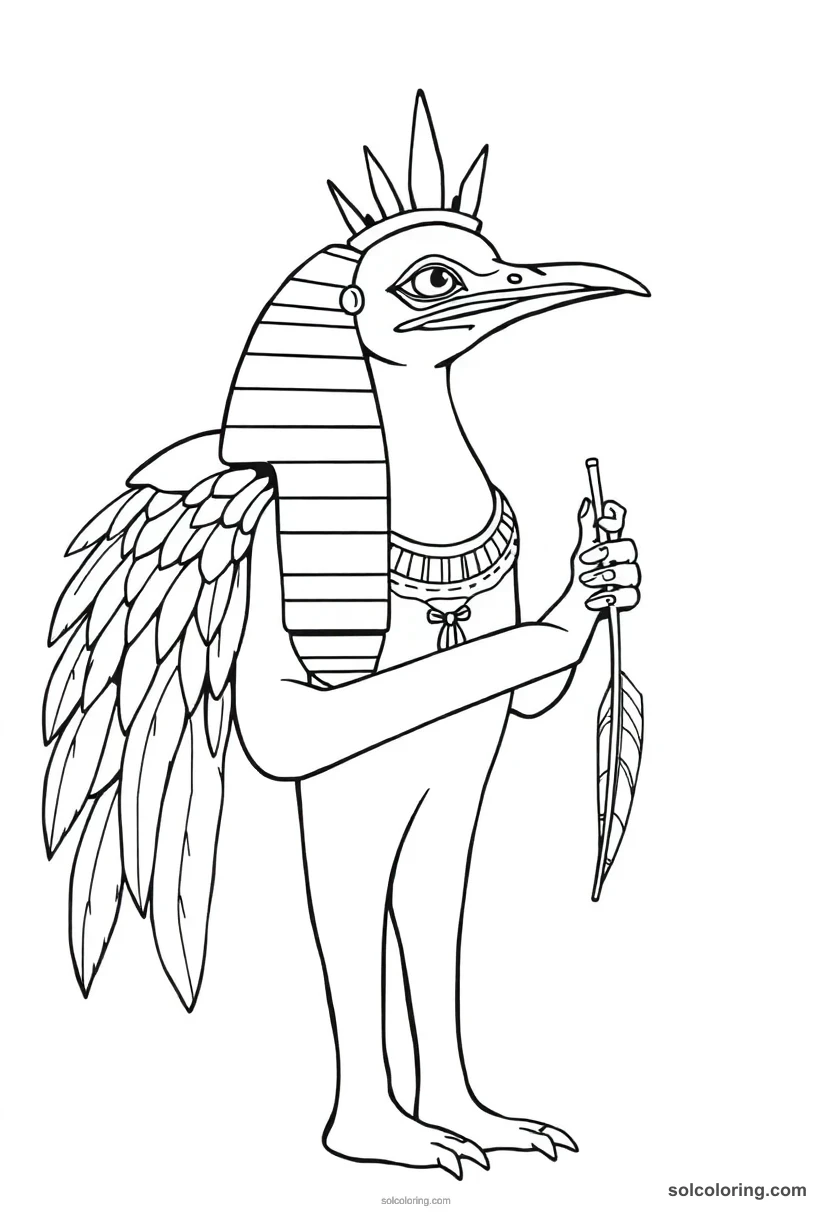 Ma At With Ostrich Feather coloring pages
