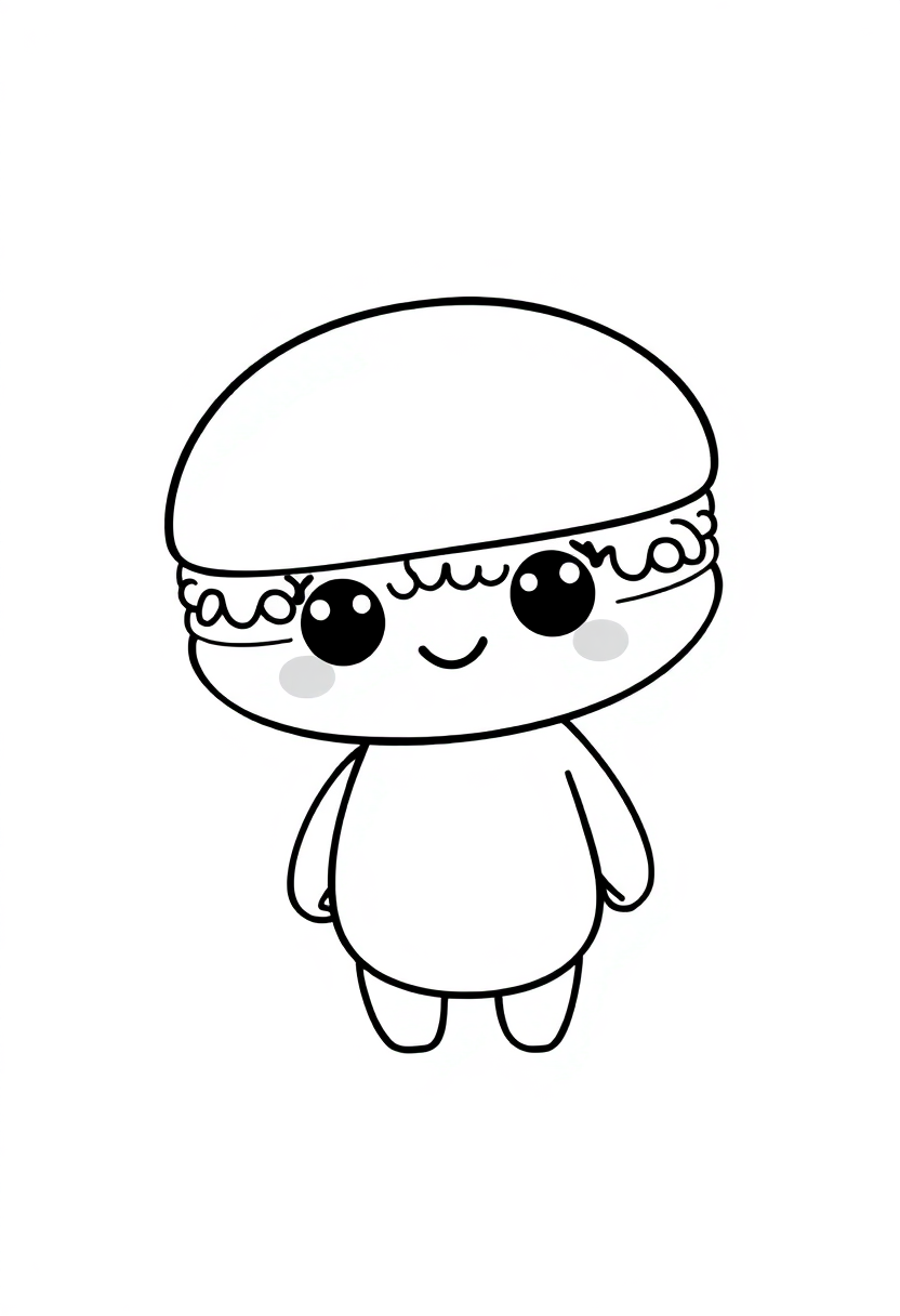 Macarons coloring page, free printable
