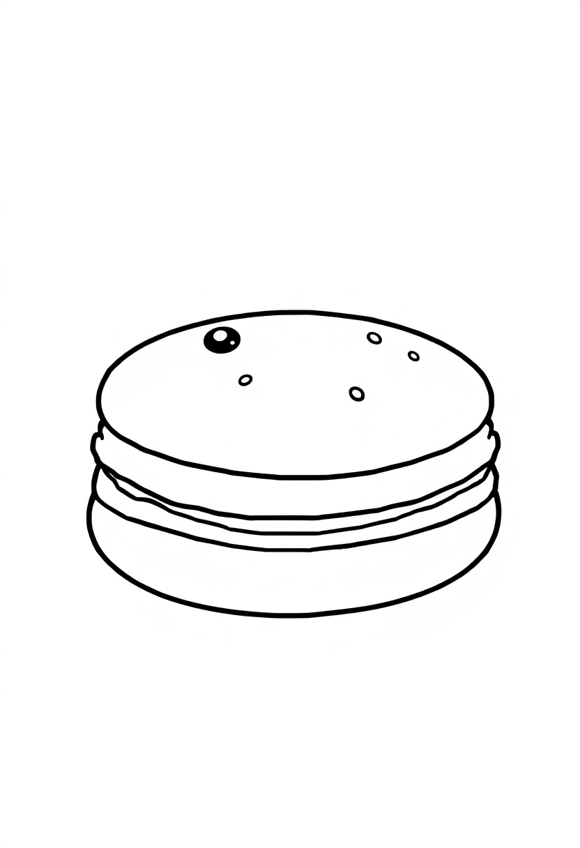 Macarons coloring page, free printable