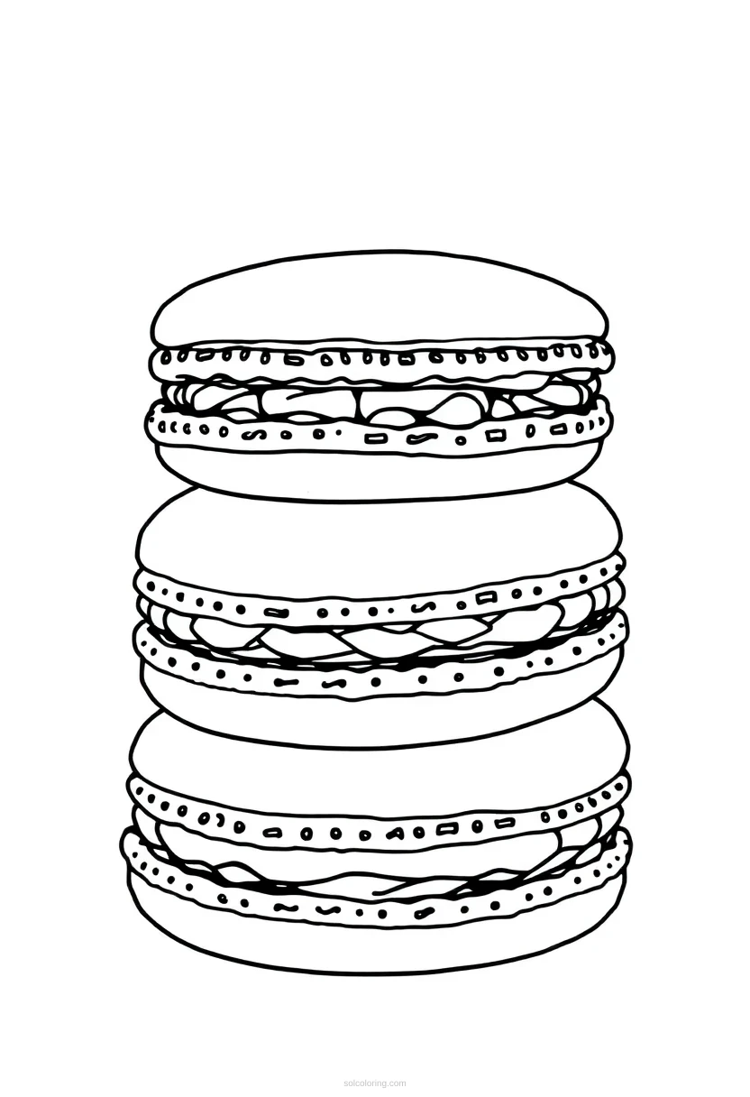 Macarons coloring page for kids