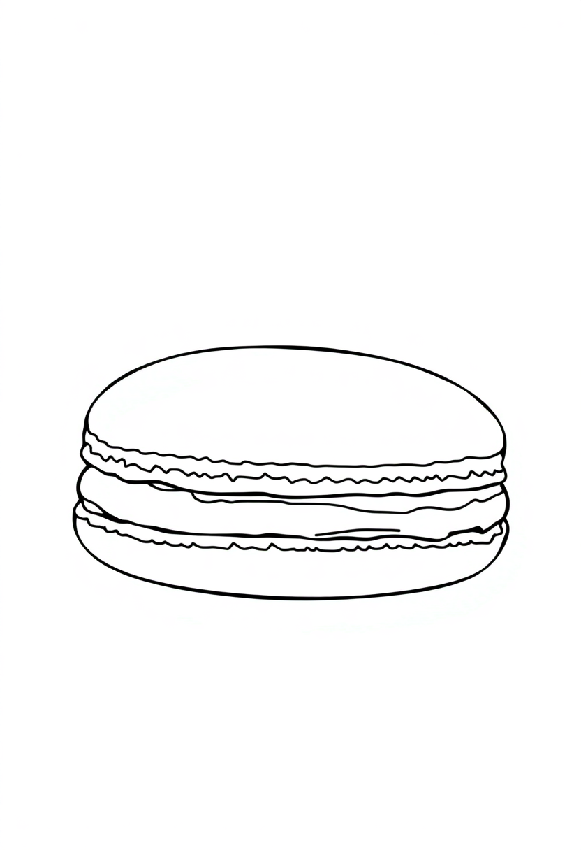 Macarons coloring page, free printable