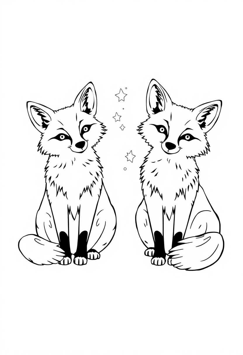 Magic Foxes coloring pages