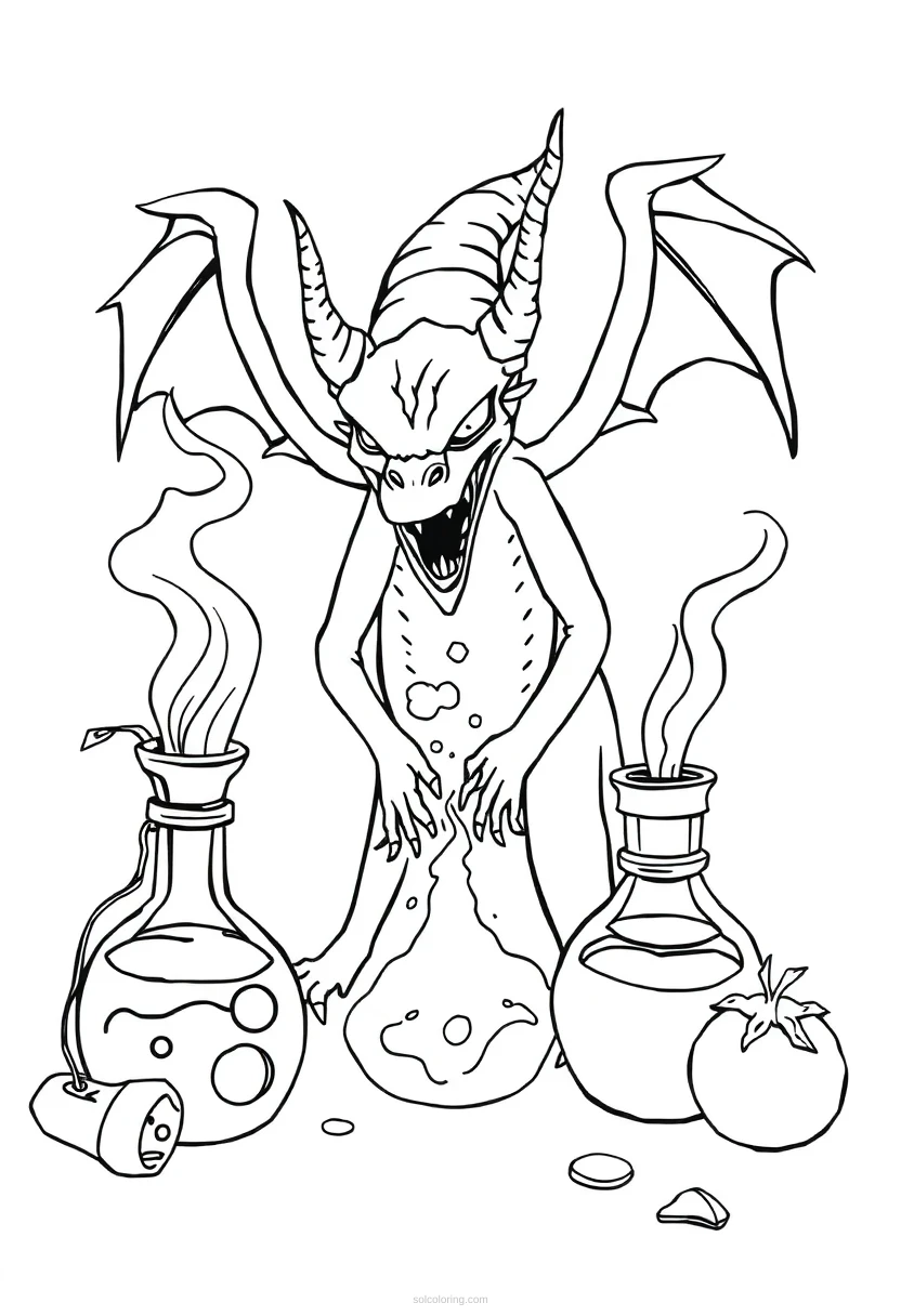 Magic Potions Chibi coloring page for kids