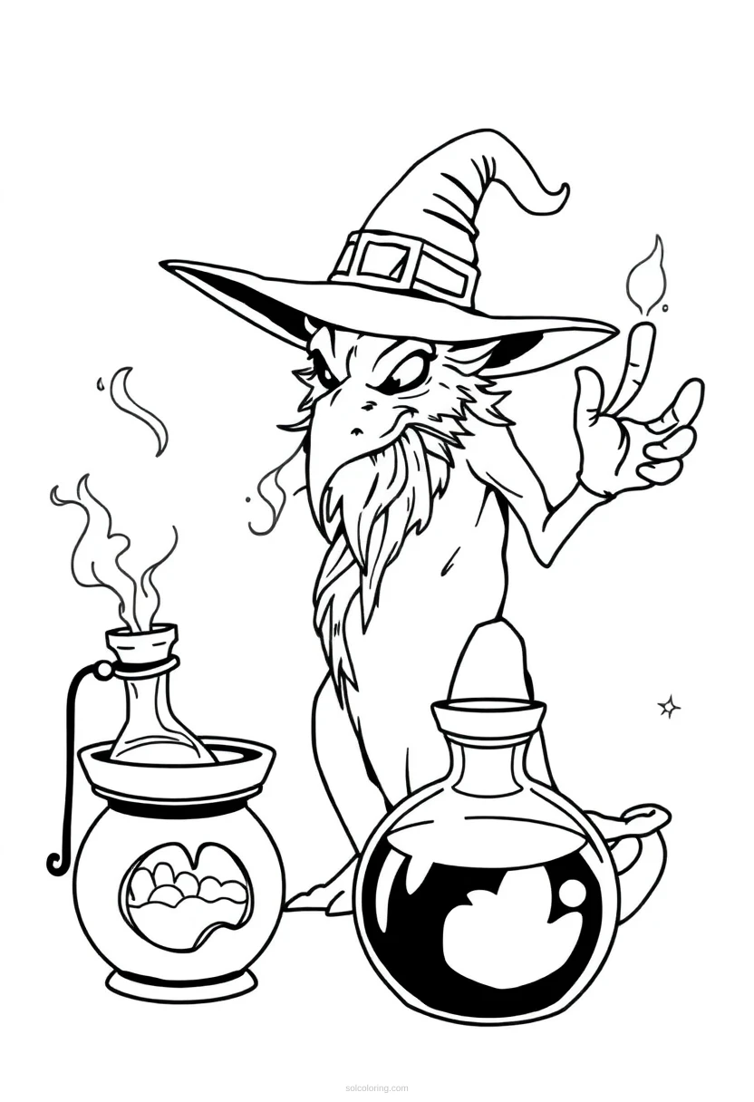 Magic Potions Chibi coloring page for kids