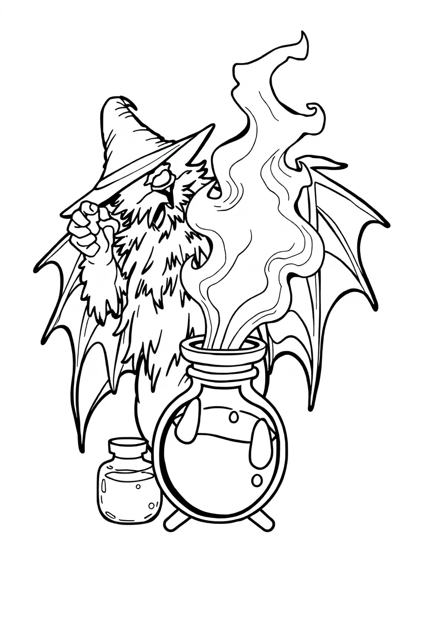 Magic Potions coloring page, free printable