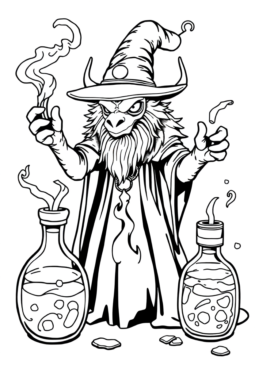 Magic Potions coloring page, free printable