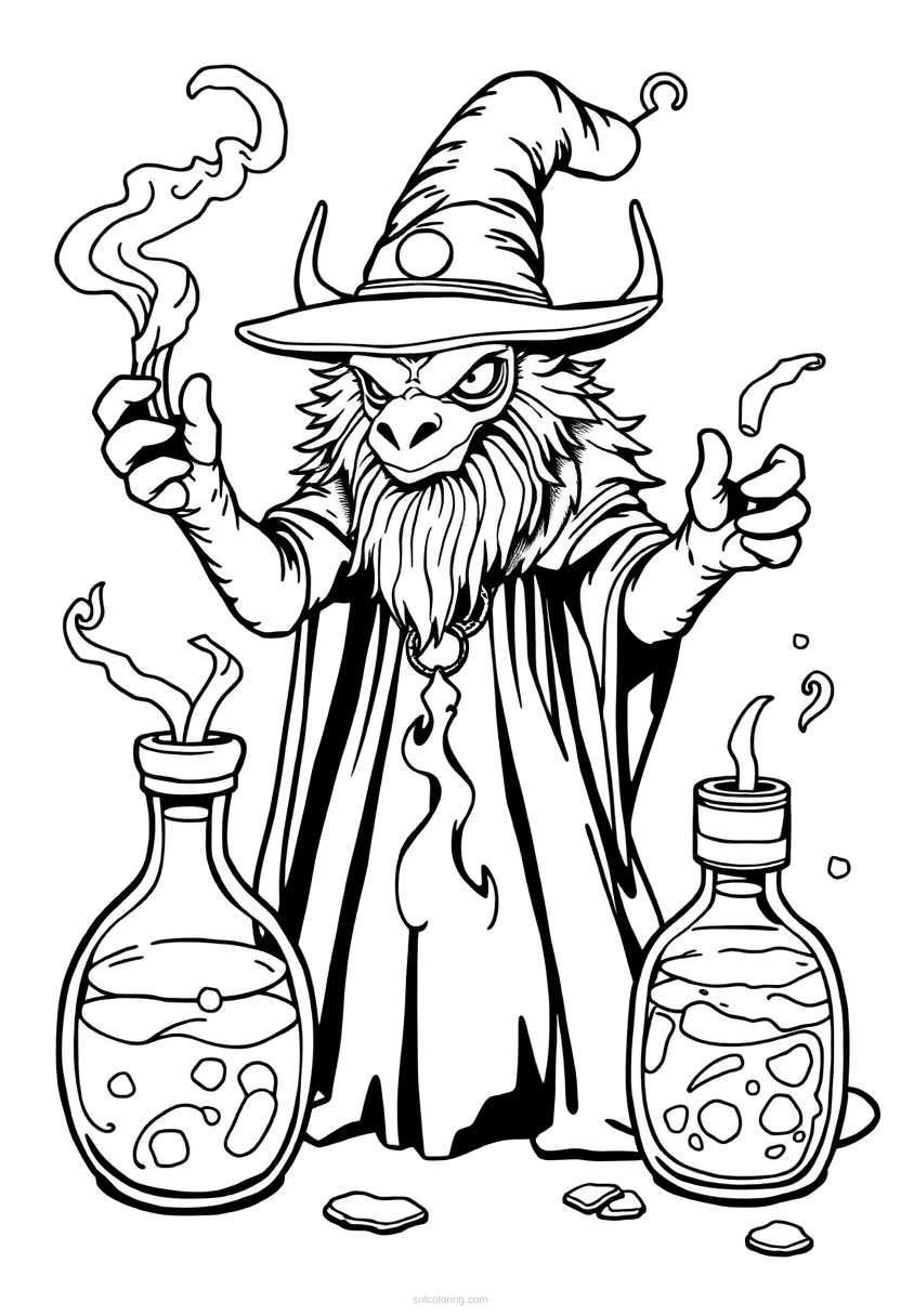 Magic Potions coloring page for kids