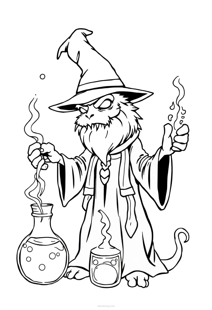 Magic Potions Detailed coloring page for kids