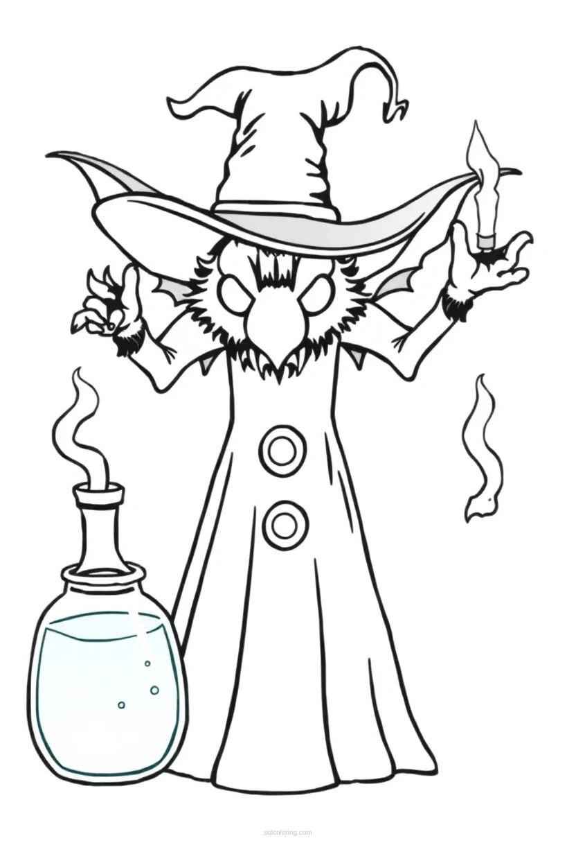 Magic Potions Detailed coloring page for kids