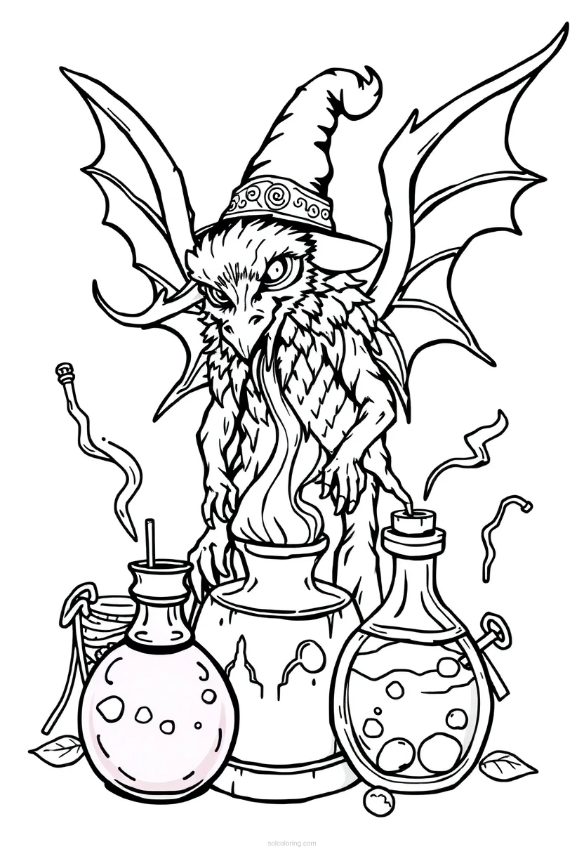 Magic Potions coloring page for kids